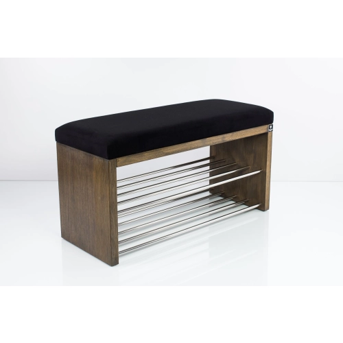 Ławka Szafka Pufa Tapicerowana Siedzisko Gładkie Czarny LGS-10 Rozmiary od 50 cm do 200 cm