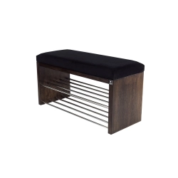 Ławka Szafka Pufa Tapicerowana Siedzisko Gładkie Czarny LGS-10 Rozmiary od 50 cm do 200 cm