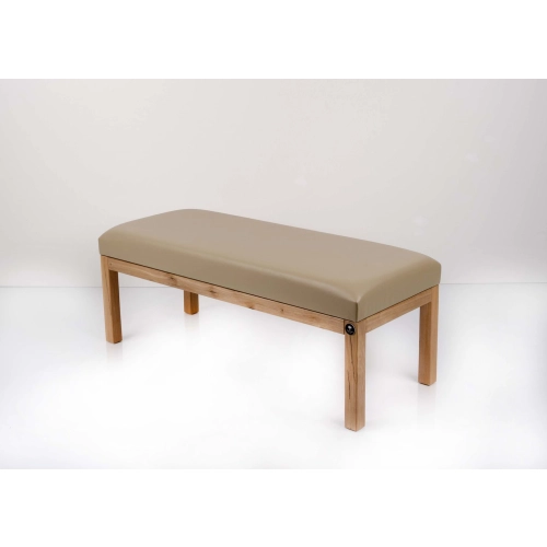 Ławka Pufa Tapicerowana Siedzisko Beż Ekoskóra LGS-1000 Dąb Rozmiary od 50 cm do 200 cm