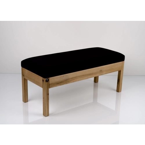 Ławka Pufa Tapicerowana Siedzisko Gładkie Czarny LGS-1001 Dąb Loft Rozmiary od 50 cm do 200 cm