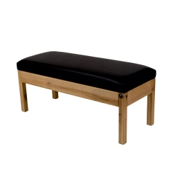 Ławka Pufa Tapicerowana Siedzisko Czarny Ekoskóra LGS-1001 Dąb Loft Rozmiary od 50 cm do 200 cm