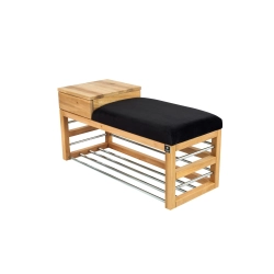 Ławka Pufa Tapicerowana Siedzisko Gładkie Czarny LGS-101 Rozmiary od 50 cm do 200 cm