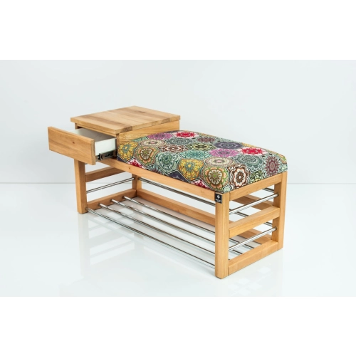 Ławka Pufa Tapicerowana Siedzisko Gładkie Hexagony Mandala LGS-101 Rozmiary od 50 cm do 200 cm