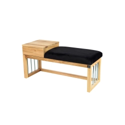 Ławka Pufa Tapicerowana Siedzisko Gładkie Czarny LGS-102 Rozmiary od 50 cm do 200 cm