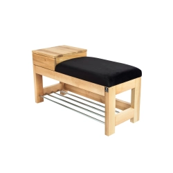 Ławka Pufa Tapicerowana Siedzisko Gładkie Czarny LGS-104 Rozmiary od 50 cm do 200 cm