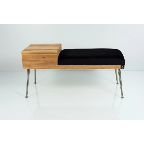 Ławka Pufa Tapicerowana Siedzisko Gładkie Czarny LGS-106 Rozmiary od 70 cm do 200 cm