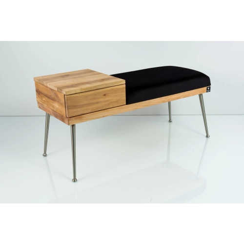 Ławka Pufa Tapicerowana Siedzisko Gładkie Czarny LGS-106 Rozmiary od 70 cm do 200 cm