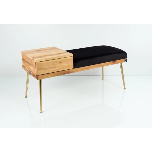 Ławka Pufa Tapicerowana Siedzisko Gładkie Czarny LGS-106 Rozmiary od 70 cm do 200 cm