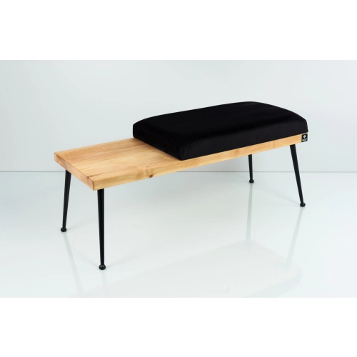 Ławka Pufa Tapicerowana Siedzisko Gładkie Czarny LGS-107 Rozmiary od 50 cm do 200 cm