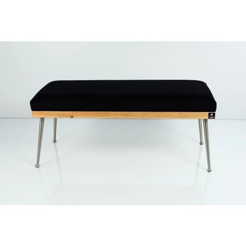 Ławka Pufa Tapicerowana Siedzisko Gładkie Czarny LGS-108 Rozmiary od 50 cm do 200 cm