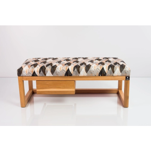 Ławka Szafka Pufa Tapicerowana Siedzisko Gładkie Ażurowe Liście Rozmiary od 50 cm do 200 cm