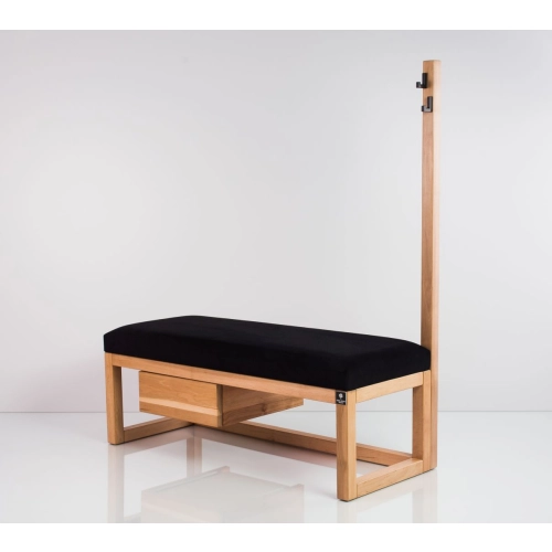 Ławka Szafka Pufa Tapicerowana Siedzisko Gładkie Czarny Wieszak LGS-13 Rozmiary od 50 cm do 200 cm