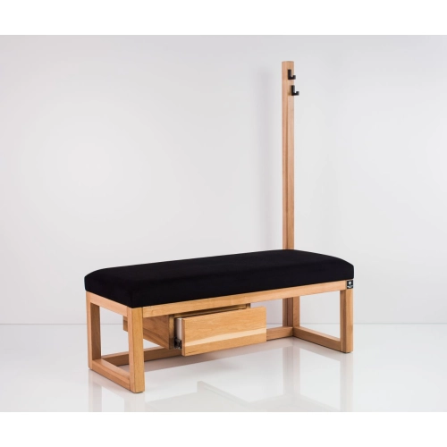 Ławka Szafka Pufa Tapicerowana Siedzisko Gładkie Czarny Wieszak LGS-13 Rozmiary od 50 cm do 200 cm
