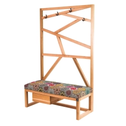 Ławka Szafka Pufa Tapicerowana Siedzisko Gładkie Hexagony Mandala Wieszak LGS-14 Rozmiary od 50 cm do 200 cm