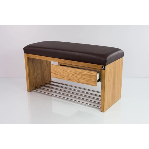 Ławka Szafka Pufa Tapicerowana Siedzisko Gładkie Ekoskóra Brąz LGS-2 Rozmiary od 50 cm do 200 cm