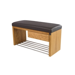 Ławka Szafka Pufa Tapicerowana Siedzisko Gładkie Ekoskóra Grafit LGS-2 Rozmiary od 50 cm do 200 cm