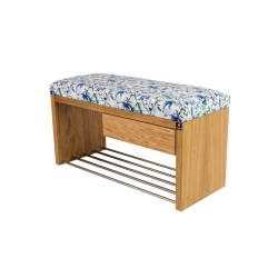 Ławka Szafka Pufa Tapicerowana Siedzisko Gładkie Kwiaty Malowane LGS-2 Rozmiary od 50 cm do 200 cm