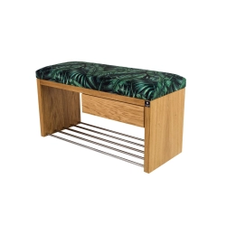 Ławka Szafka Pufa Tapicerowana Siedzisko Gładkie Liście Tropikalne LGS-2 Rozmiary od 50 cm do 200 cm