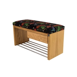 Ławka Szafka Pufa Tapicerowana Siedzisko Gładkie Liście Maki Koliber LGS-2 Rozmiary od 50 cm do 200 cm