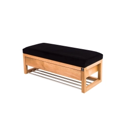 Ławka Szafka Pufa Tapicerowana Siedzisko Gładkie Czarny LGS-22 Rozmiary od 50 cm do 200 cm