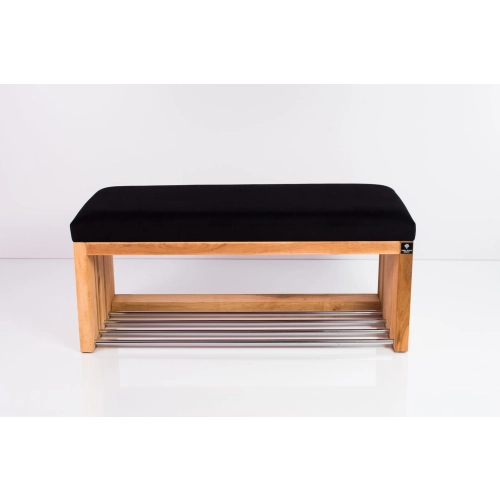 Ławka Szafka Pufa Tapicerowana Siedzisko Gładkie Czarny LGS-23 Rozmiary od 50 cm do 200 cm