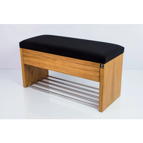 Ławka Szafka Pufa Tapicerowana Siedzisko Gładkie Czarny LGS-3 Rozmiary od 50 cm do 200 cm