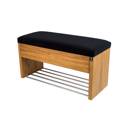 Ławka Szafka Pufa Tapicerowana Siedzisko Gładkie Czarny LGS-3 Rozmiary od 50 cm do 200 cm