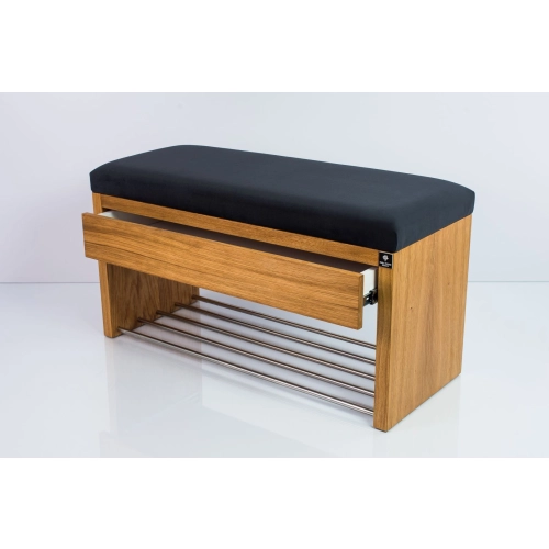 Ławka Szafka Pufa Tapicerowana Siedzisko Gładkie Grafit LGS-3 Rozmiary od 50 cm do 200 cm