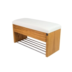 Ławka Szafka Pufa Tapicerowana Siedzisko Gładkie Ekoskóra Biały LGS-3 Rozmiary od 50 cm do 200 cm