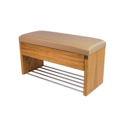 Ławka Szafka Pufa Tapicerowana Siedzisko Gładkie Ekoskóra Beż LGS-3 Rozmiary od 50 cm do 200 cm