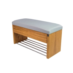 Ławka Szafka Pufa Tapicerowana Siedzisko Gładkie Ekoskóra Popiel LGS-3 Rozmiary od 50 cm do 200 cm
