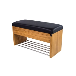 Ławka Szafka Pufa Tapicerowana Siedzisko Gładkie Ekoskóra Czarny LGS-3 Rozmiary od 50 cm do 200 cm