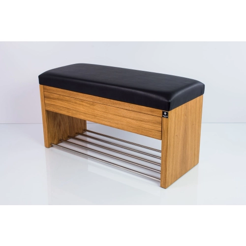 Ławka Szafka Pufa Tapicerowana Siedzisko Gładkie Ekoskóra Czarny LGS-3 Rozmiary od 50 cm do 200 cm