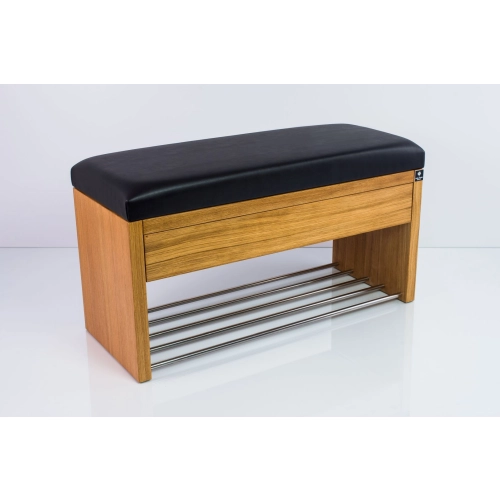 Ławka Szafka Pufa Tapicerowana Siedzisko Gładkie Ekoskóra Czarny LGS-3 Rozmiary od 50 cm do 200 cm