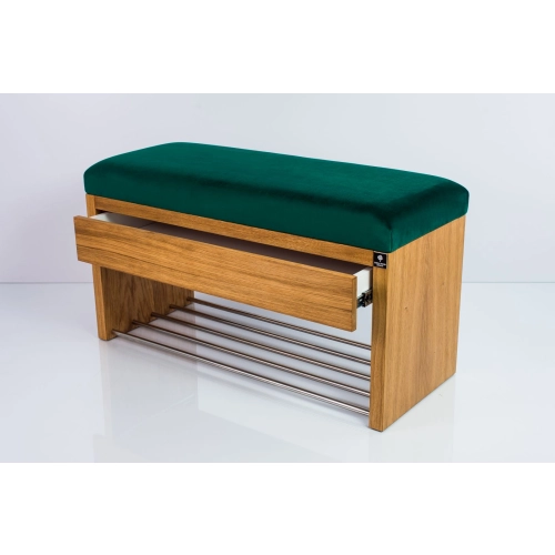 Ławka Szafka Pufa Tapicerowana Siedzisko Gładkie Butelkowa Zieleń LGS-3 Rozmiary od 50 cm do 200 cm