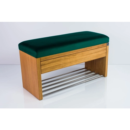 Ławka Szafka Pufa Tapicerowana Siedzisko Gładkie Butelkowa Zieleń LGS-3 Rozmiary od 50 cm do 200 cm