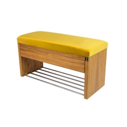 Ławka Szafka Pufa Tapicerowana Siedzisko Gładkie Cytrynowa Żółcień LGS-3 Rozmiary od 50 cm do 200 cm