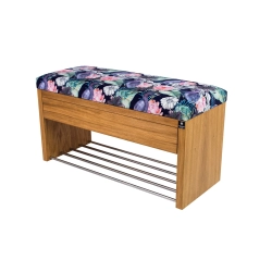 Ławka Szafka Pufa Tapicerowana Siedzisko Gładkie Akwarela Kwiaty Ptaki LGS-3 Rozmiary od 50 cm do 200 cm