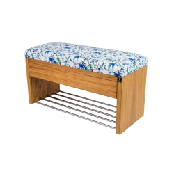 Ławka Szafka Pufa Tapicerowana Siedzisko Gładkie Kwiaty Malowane LGS-3 Rozmiary od 50 cm do 200 cm