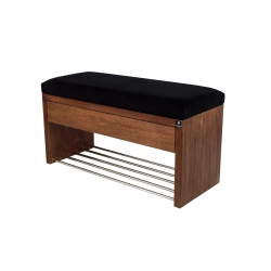 Ławka Szafka Pufa Tapicerowana Siedzisko Gładkie Czarny LGS-3 Rozmiary od 50 cm do 200 cm