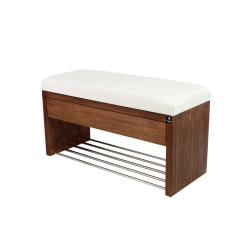 Ławka Szafka Pufa Tapicerowana Siedzisko Gładkie Ekoskóra Biały LGS-3 Rozmiary od 50 cm do 200 cm