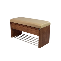 Ławka Szafka Pufa Tapicerowana Siedzisko Gładkie Ekoskóra Beż LGS-3 Rozmiary od 50 cm do 200 cm