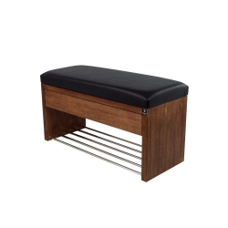 Ławka Szafka Pufa Tapicerowana Siedzisko Gładkie Ekoskóra Czarny LGS-3 Rozmiary od 50 cm do 200 cm