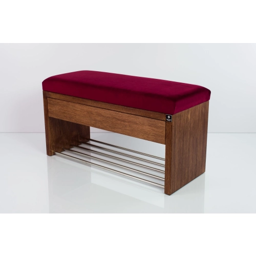Ławka Szafka Pufa Tapicerowana Siedzisko Gładkie Bordowy LGS-3 Rozmiary od 50 cm do 200 cm