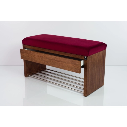 Ławka Szafka Pufa Tapicerowana Siedzisko Gładkie Bordowy LGS-3 Rozmiary od 50 cm do 200 cm