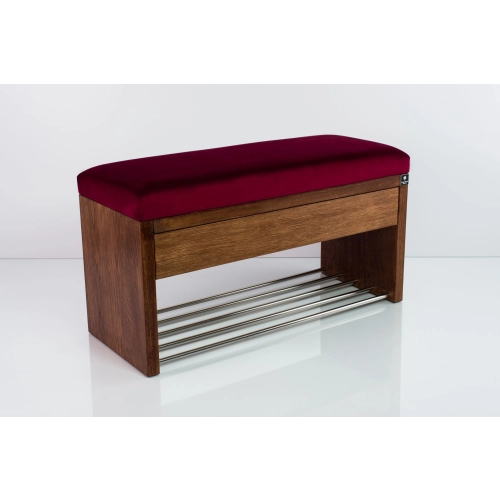 Ławka Szafka Pufa Tapicerowana Siedzisko Gładkie Bordowy LGS-3 Rozmiary od 50 cm do 200 cm