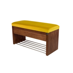 Ławka Szafka Pufa Tapicerowana Siedzisko Gładkie Cytrynowa Żółcień LGS-3 Rozmiary od 50 cm do 200 cm