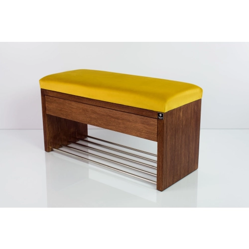 Ławka Szafka Pufa Tapicerowana Siedzisko Gładkie Cytrynowa Żółcień LGS-3 Rozmiary od 50 cm do 200 cm