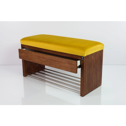 Ławka Szafka Pufa Tapicerowana Siedzisko Gładkie Cytrynowa Żółcień LGS-3 Rozmiary od 50 cm do 200 cm