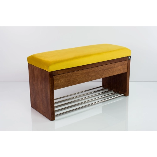 Ławka Szafka Pufa Tapicerowana Siedzisko Gładkie Cytrynowa Żółcień LGS-3 Rozmiary od 50 cm do 200 cm